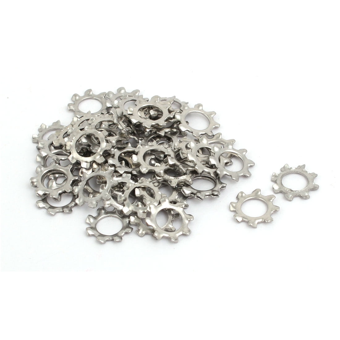 6mm Inner Dia Stainless Steel External Tooth Lock Washer Silver Tone 50pcs
