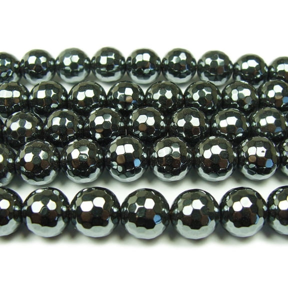 6mm Iron Gray Hematite Faceted Round Beads ForJewelry Making