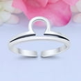 thumbnail image 1 of 6mm - Libra Zodiac Sign Toe Band Ring 925 Sterling Silver Thin Adjustable Stylish Rings for Women, 1 of 5