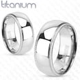 thumbnail image 1 of 6mm Line Grooved Edge with Dome Center Wedding Band Solid Titanium Women's Ring (SIZE: 6), 1 of 1