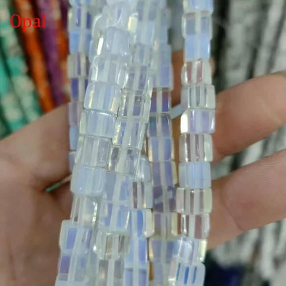 6mm Loose Square Beads Gemstone Crystals Cubes Spacer Strand Jewelry DIY Making