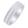thumbnail image 1 of AFFY 6mm Men's Flat Wedding Band Ring In 14k Solid White Gold Ring Size-6.5, 1 of 3