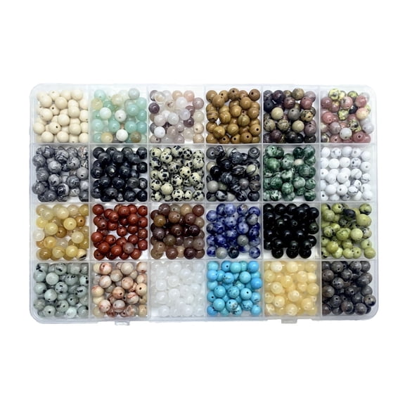 6mm Natural Crystal Gemstone Beads 720Pcs, Round Loose Beads for Jewelry Making & DIY Crafts
