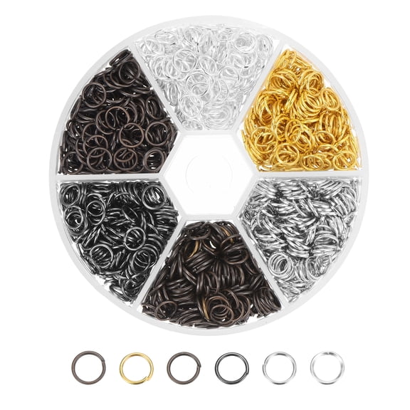 6mm Open Jump Rings Iron Round Key Rings Clasps, 6 Colors
