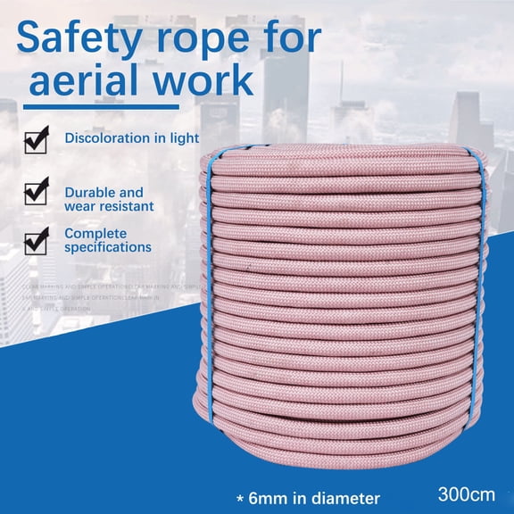 6mm Outdoor Utility Rope, 300cm, 3-Layer Weave, Antidropping, General Purpose Line