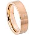 thumbnail image 1 of 6mm Pipe Cut Rose Gold Plated Tungsten Ring - Brushed Comfort Fit Tungsten Carbide Wedding Band JATN786Ns11.5, 1 of 3