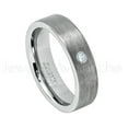 thumbnail image 1 of 6mm Pipe Cut Tungsten Ring - 0.07ct Solitaire Aquamarine Ring - Personalized Tungsten Wedding Ring - Custom Made March Birthstone Ring TN019BS, 1 of 1