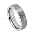 thumbnail image 1 of 6mm Pipe Cut Tungsten Ring - 0.07ct Solitaire Black Diamond Ring - Personalized Tungsten Wedding Ring - Custom Made April Birthstone Ring TN019BS, 1 of 1