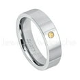 thumbnail image 1 of 6mm Pipe Cut Tungsten Ring - 0.07ct Solitaire Citrine Ring - Personalized Tungsten Wedding Ring - Custom Made November Birthstone Ring TN020BS, 1 of 1