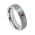 thumbnail image 1 of 6mm Pipe Cut Tungsten Ring - 0.07ct Solitaire Ruby Ring - Personalized Tungsten Wedding Ring - Custom Made July Birthstone Ring TN019BS, 1 of 1