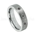 thumbnail image 1 of 6mm Pipe Cut Tungsten Ring - 0.21ctw Black Diamond 3-stone Band - Personalized Tungsten Wedding Ring - Custom Made April Birthstone Ring TN019BS, 1 of 1
