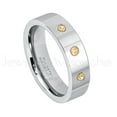 thumbnail image 1 of 6mm Pipe Cut Tungsten Ring - 0.21ctw Citrine 3-stone Band - Personalized Tungsten Wedding Ring - Custom Made November Birthstone Ring TN020BS, 1 of 1
