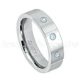 thumbnail image 1 of 6mm Pipe Cut Tungsten Ring - 0.21ctw Topaz 3-stone Band - Personalized Tungsten Wedding Ring - Custom Made November Birthstone Ring TN020BS, 1 of 1