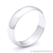 6mm Plain Dome Wedding Band in Plain Solid .925 Sterling Silver