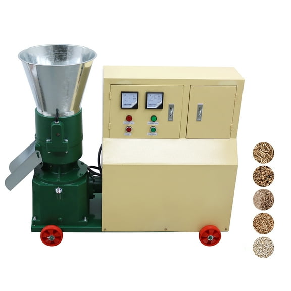 6mm Poultry Feed Processing Pellet Machine Animal Feed Pelletizer 2 Head Rollers 220V