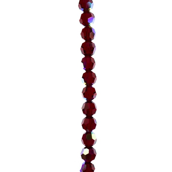 Bead Landing 6mm Preciosa Siam AB Glass Crystal Round Beads - Faceted Glass Beads for DIY Jewelry Making, 12 Pack