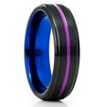 thumbnail image 1 of 6mm Purple Wedding Ring,Black Tungsten Ring,Engagement Ring,Anniversary Ring,Blue Tungsten Ring,Comfort Fit Ring, 1 of 4