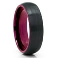 thumbnail image 1 of 6mm Purple Wedding Ring,Tungsten Wedding Ring,Engagement Ring,Black Wedding Band,6mm Wedding Ring,Brush, 1 of 4
