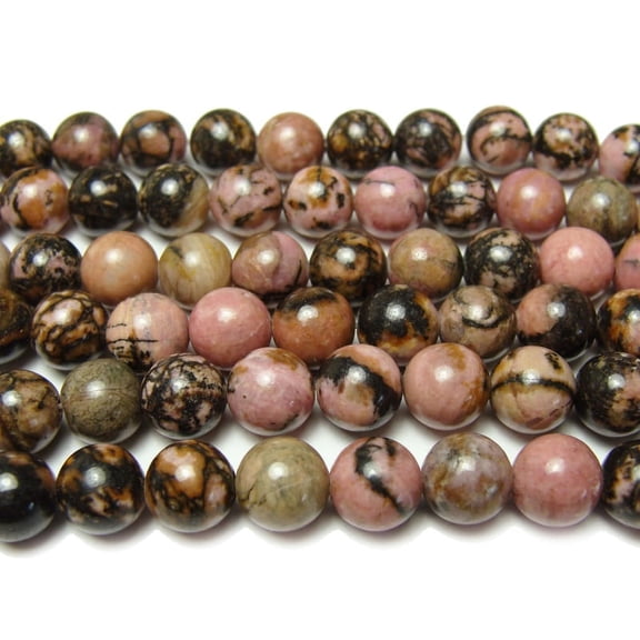 6mm Rhodonite With Matrix Smooth Round Beads Genuine Gemstone Natural Jewelry Making