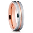 thumbnail image 1 of 6mm Rose Gold Tungsten Ring,Silver Tungsten Ring,Rose Gold Tungsten Wedding Ring,Anniversary Ring,Comfort Fit Ring, 1 of 4