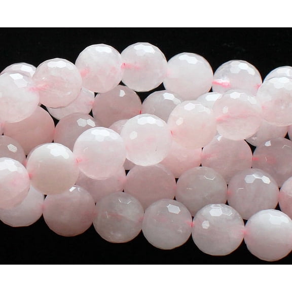 6mm Rose Quartz Faceted Round Beads Genuine Gemstone Natural Jewelry Making