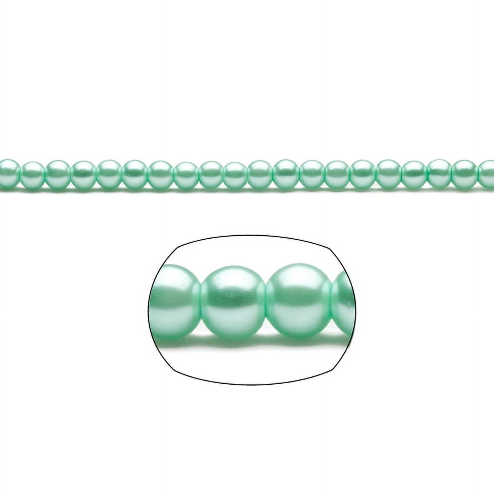 6mm Round Cream-Tone Aquamarine Glass Pearls 2x32Inch Stings 312-Bead Count - image 1 of 1
