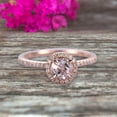 thumbnail image 1 of 6mm Round Cut 1.75 Carat Gem Stone Pink Morganite Engagement Ring On10k Rose Gold Wedding Ring Art Deco Personalized for Brides, 1 of 6