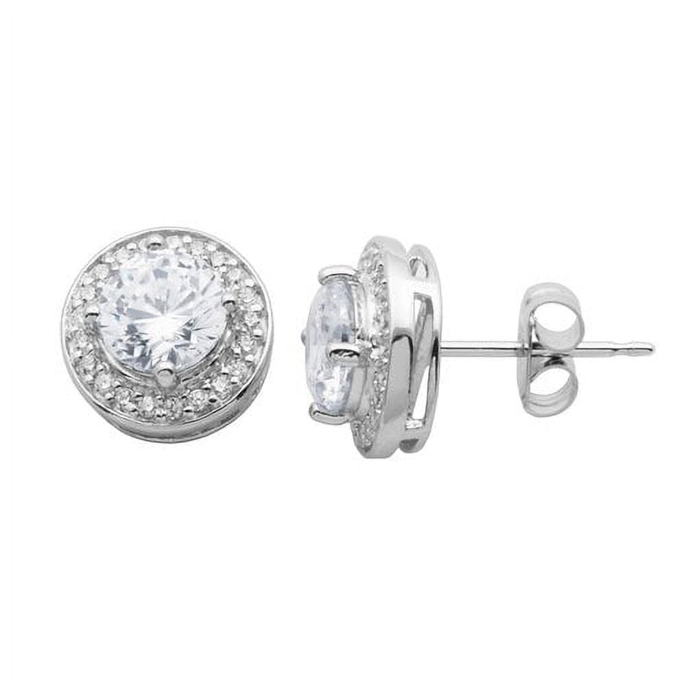 Stud Earrings 6mm Cubic Zirconia CZ Post Rhodium on Sterling Silver Stud Earrings 6mm Cubic Zirconia CZ Post Rhodium on Sterling Silver