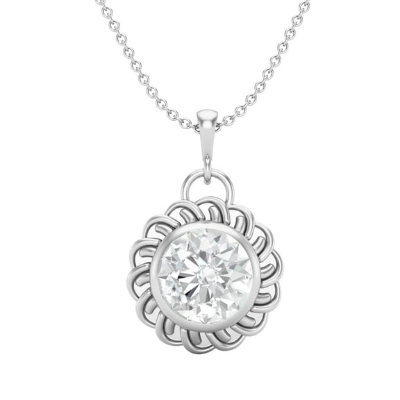 6mm Round Moissanite 925 Sterling Silver Celtic Knot Women Pendant Necklace