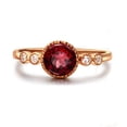 thumbnail image 1 of 6mm Round Shape 1.5 Carat Red Ruby And Moissanite Diamond Antique Engagement Ring in 10k Yellow Gold, 1 of 5
