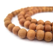 6mm Sandalwood Mala Beads: Fragrant Aromatic Wooden Meditation Beads for Yoga, Jewelry, Necklace, Chanting Genuine Nepal Product The Bead Chest