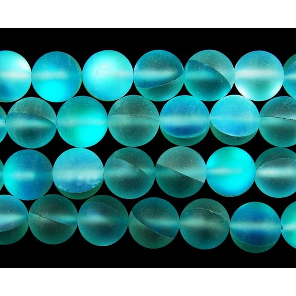 6mm Sea Blue Moonlight Crystal Matte Round Beads Genuine Gemstone Natural Jewelry Making