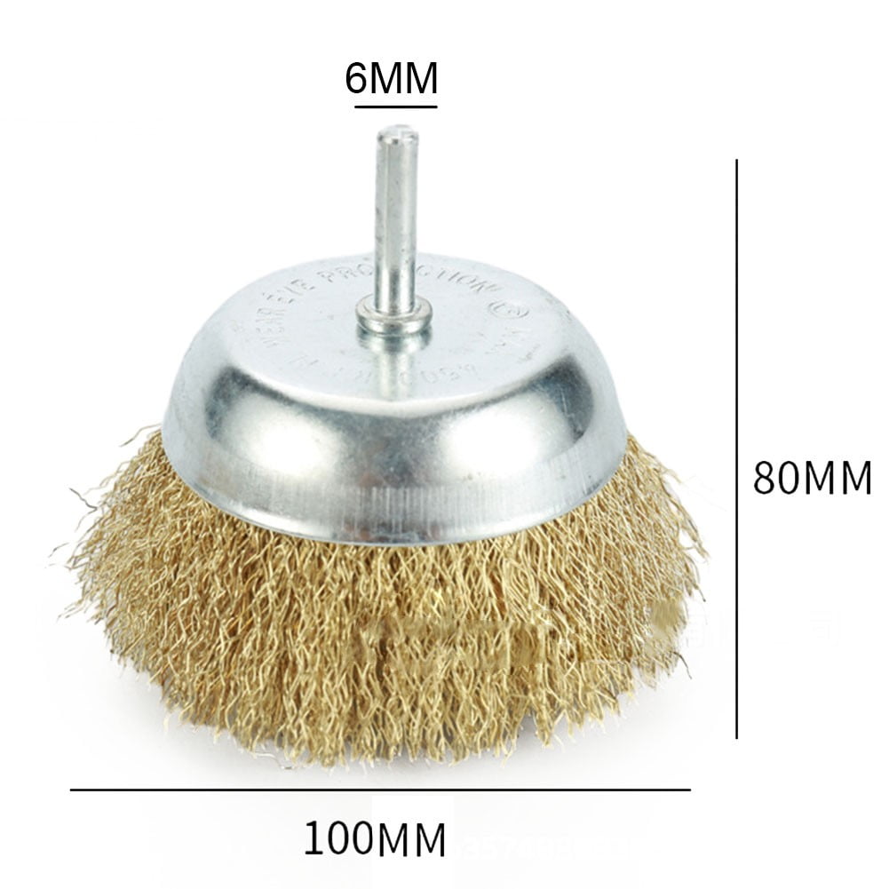 6mm Shank Copper Plating Stainless Steel Wire Wheel Brushes Grinder