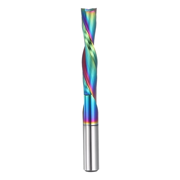 6mm Shank Dawn Cut Spiral Router Bit, 6mm Cutting Diameter, 32mm Cutting Depth, 2 Flute Tungsten Carbide End Mills Cutter for Woodwork Cut, Carving