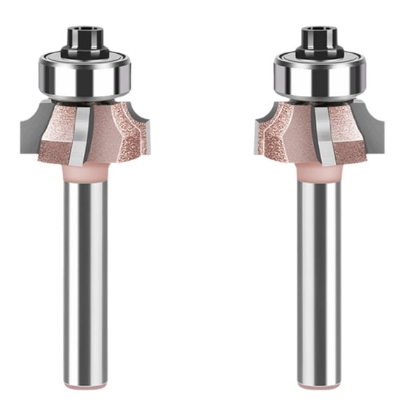 6mm Shank High Quality 4 Slot Router Set Forward and Reverse Woodworking Router R2 Trimming Tool 2 Piece Set