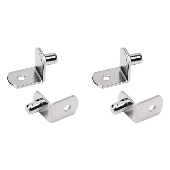 (6mm) Shelf Pins L-Shaped Metal Support Pegs Bracket-Style Clips, Shelf Support Pegs for Bookshelf Kitchen Cabinet Cupboard Shelves Holders, 4 PCS