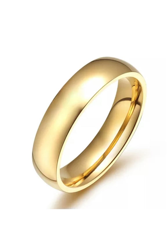 6mm Silver/Blue/Rose Gold/Rainbow Titanium Steel Band Men Women's Ring Size 6-12