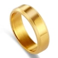 thumbnail image 1 of 6mm Silver/GoldBlack/Blue Polished Bands Titanium Steel Men Women Ring Size 5-14, 1 of 9
