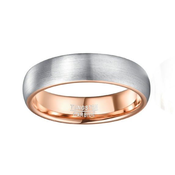 6mm Silver Lasa Tungsten Carbide Ring Inner Ring Plated With Rose Gold
