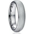thumbnail image 1 of 6mm Silver Tungsten Rings for Men Women Dome Wedding Band Promise Ring with Sandblasted Finish Surface Comfort Fit Size 5-12, 1 of 6