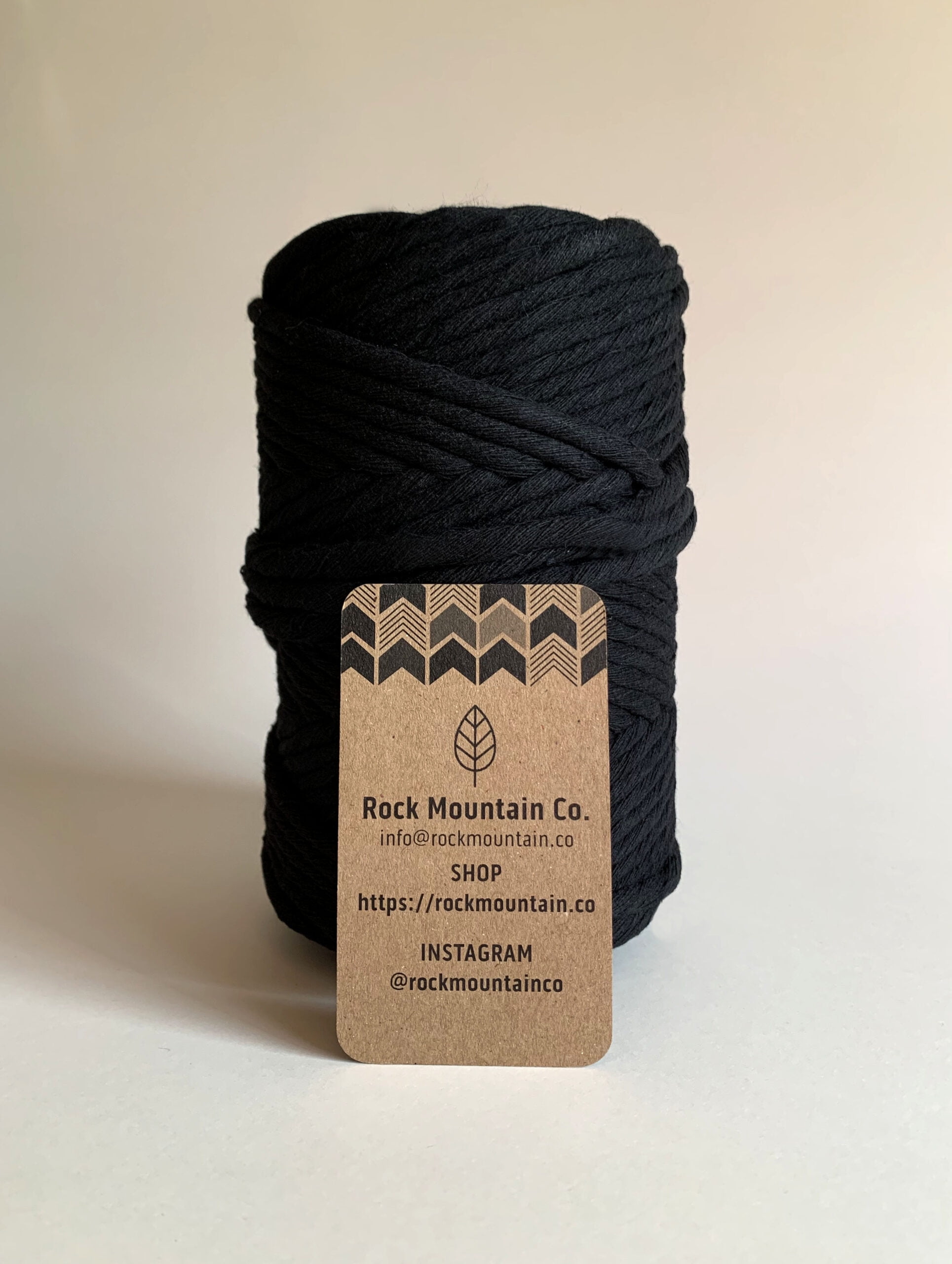 6mm Single Strand Craft Cord Recycled Cotton Macrame String - Black