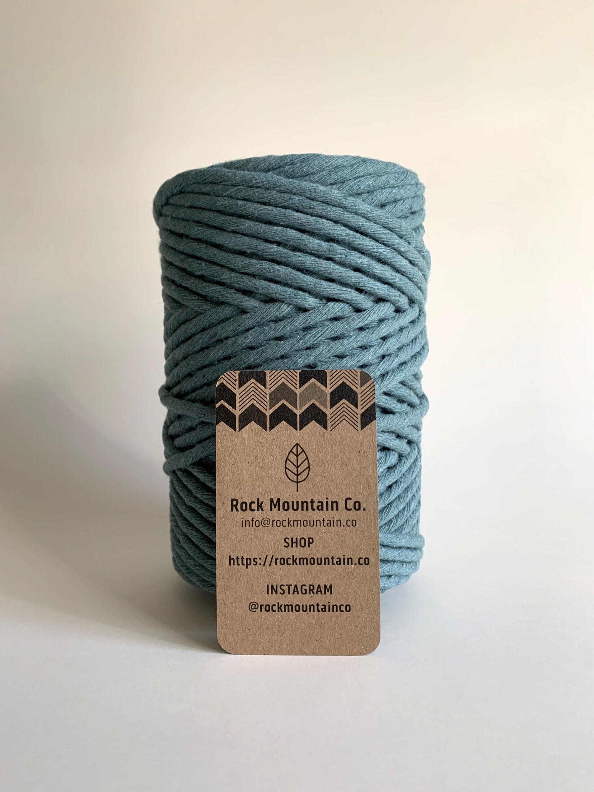 6mm Single Strand Craft Cord Recycled Cotton Macrame String - Teal