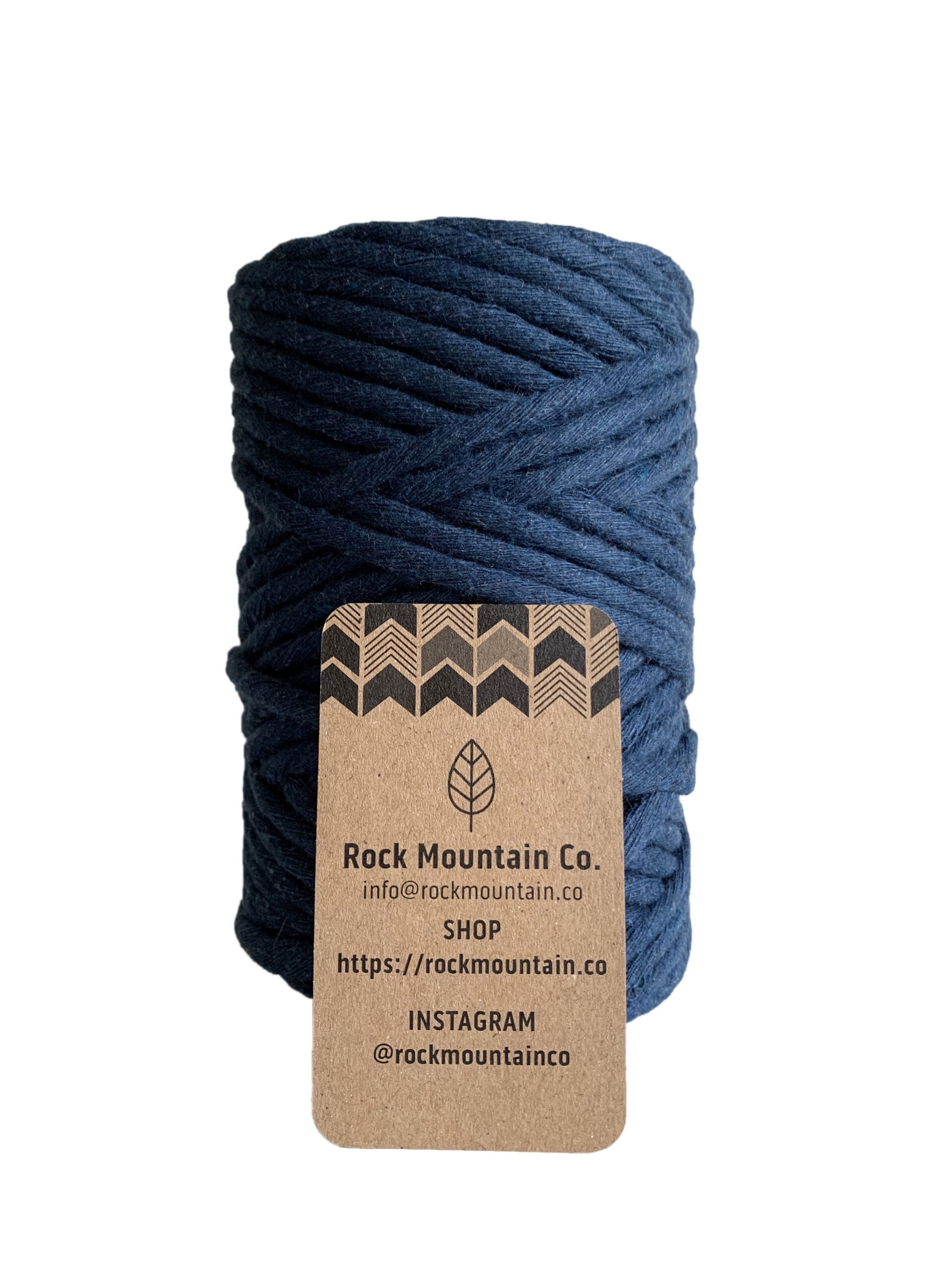 6mm Single Strand Recycled Cotton Macrame String - Blue