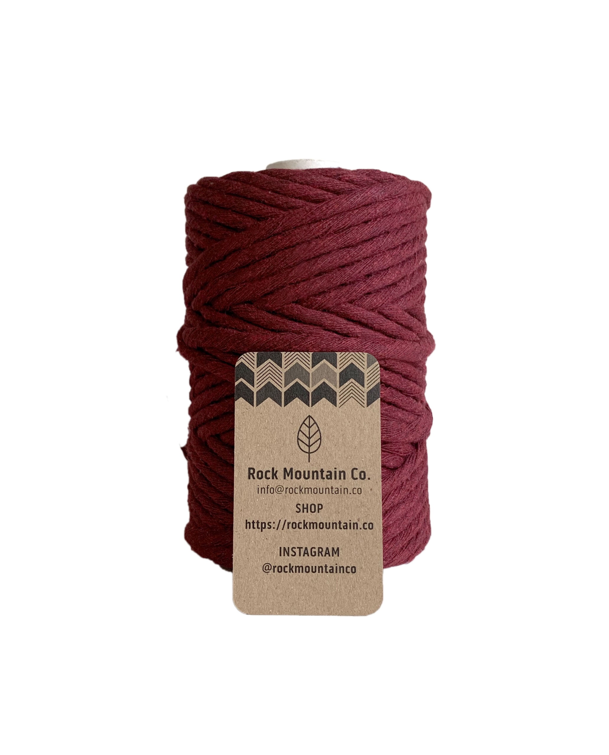 6mm Single Strand Recycled Cotton Macrame String - Burgundy
