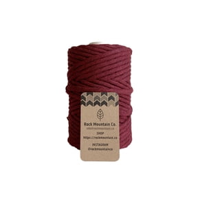 6mm Single Strand Recycled Cotton Macrame String - Burgundy