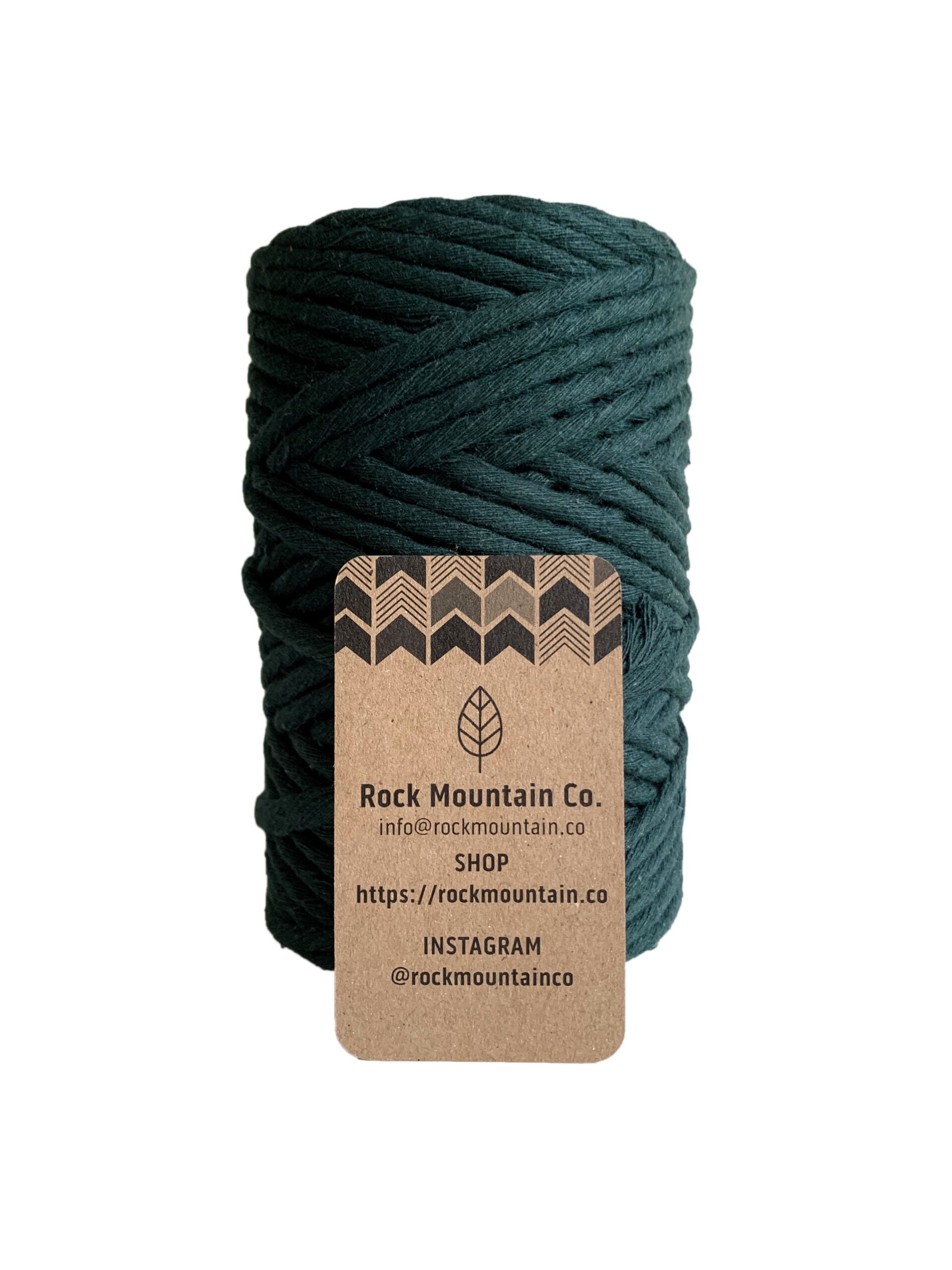 6mm Single Strand Recycled Cotton Macrame String - Dark Green