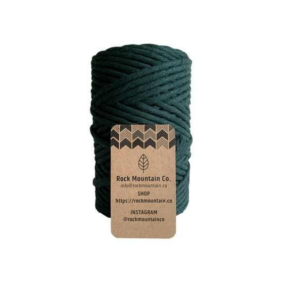 6mm Single Strand Recycled Cotton Macrame String - Dark Green