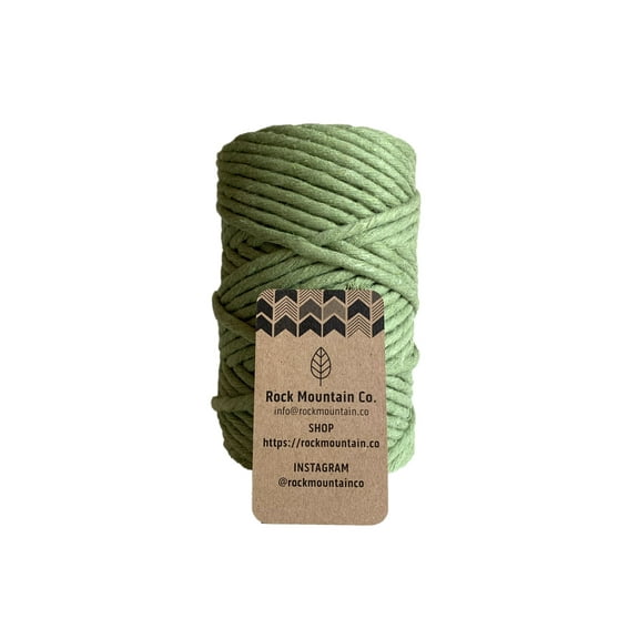 6mm Single Strand Recycled Cotton Macrame String - Light Green
