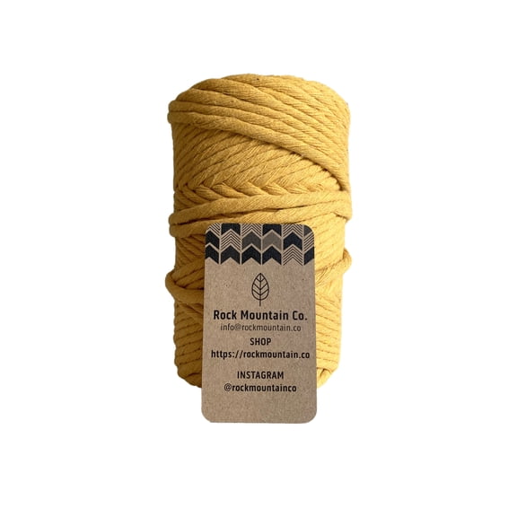 6mm Single Strand Recycled Cotton Macrame String - Yellow