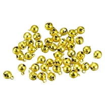 6mm Small Jingle Bells for Craft DIY Christmas Vacuum Plating Gold Tone 100 Pack